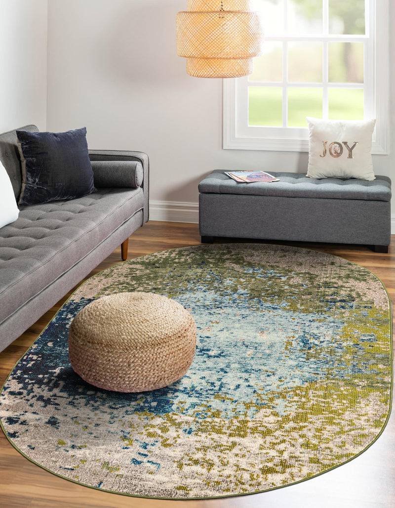 Marrakesh Elegance Collection Area Rug -  Boujad Oval Blue  lifestyle 65