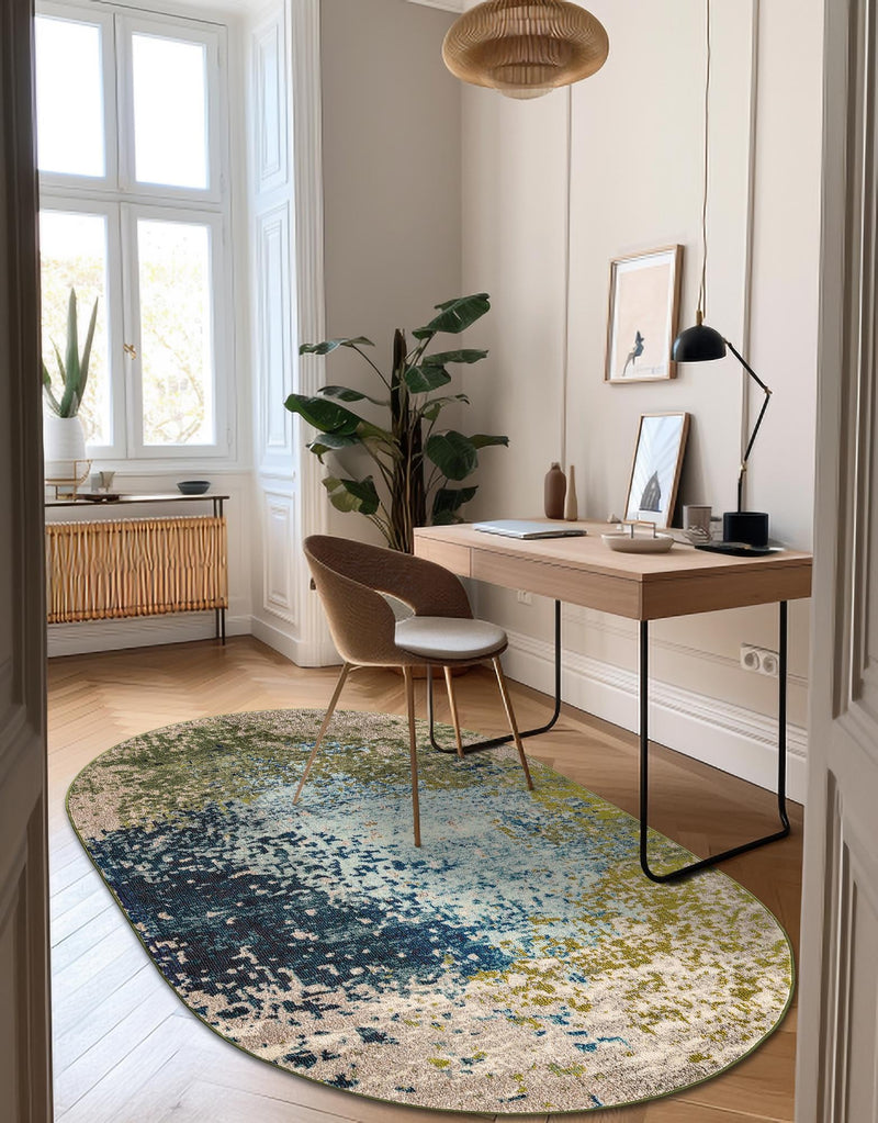 Marrakesh Elegance Collection Area Rug -  Boujad Oval Blue  lifestyle 71