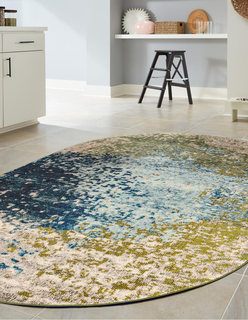 Marrakesh Elegance Collection Area Rug -  Boujad Oval Blue  lifestyle 77