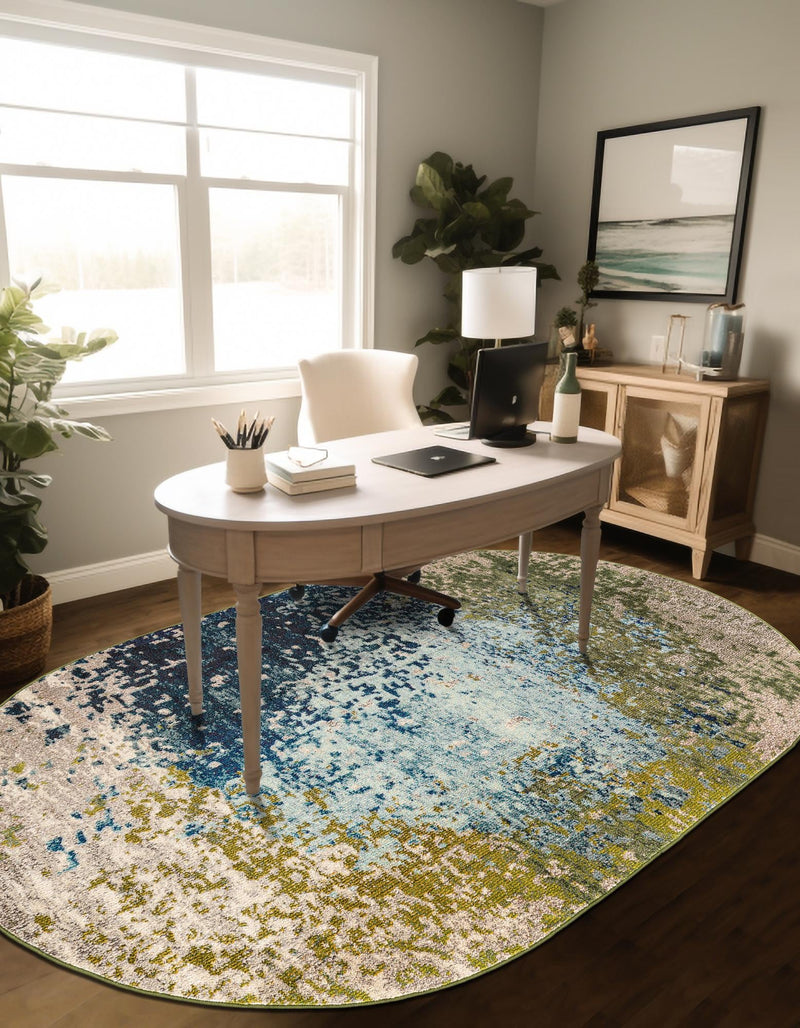 Marrakesh Elegance Collection Area Rug -  Boujad Oval Blue  lifestyle 83