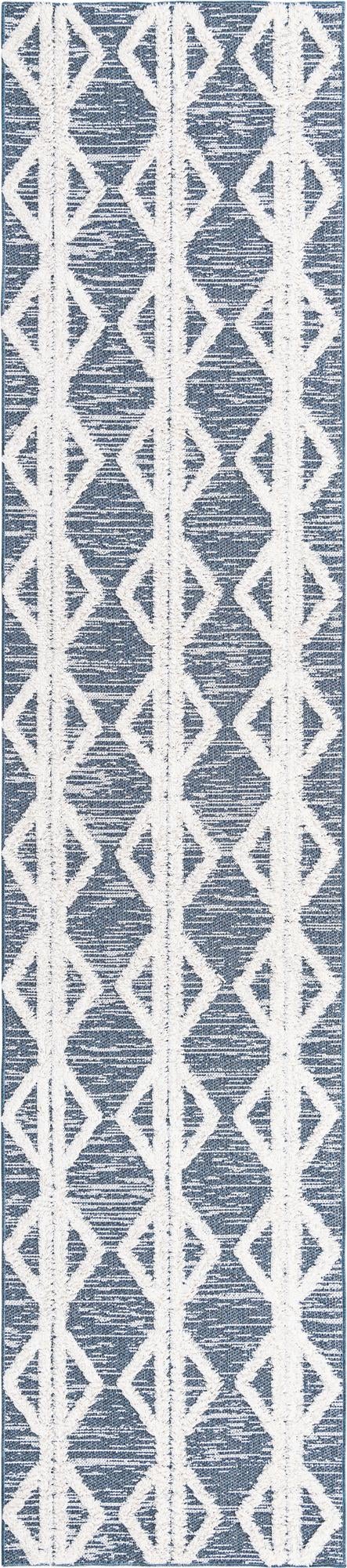 Marbella Meadows Collection Area Rug -  Azul Runner Navy Blue  lifestyle 59