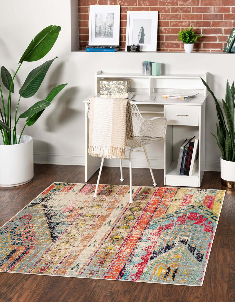 Sedona Vista Collection Area Rug -  Cholla Square Multi  lifestyle 43