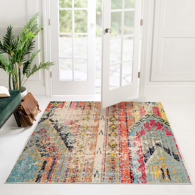 Sedona Vista Collection Area Rug -  Cholla Square Multi  lifestyle 118