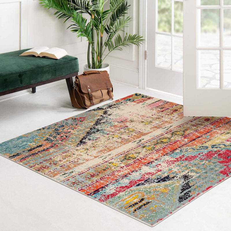 Sedona Vista Collection Area Rug -  Cholla Square Multi  lifestyle 121