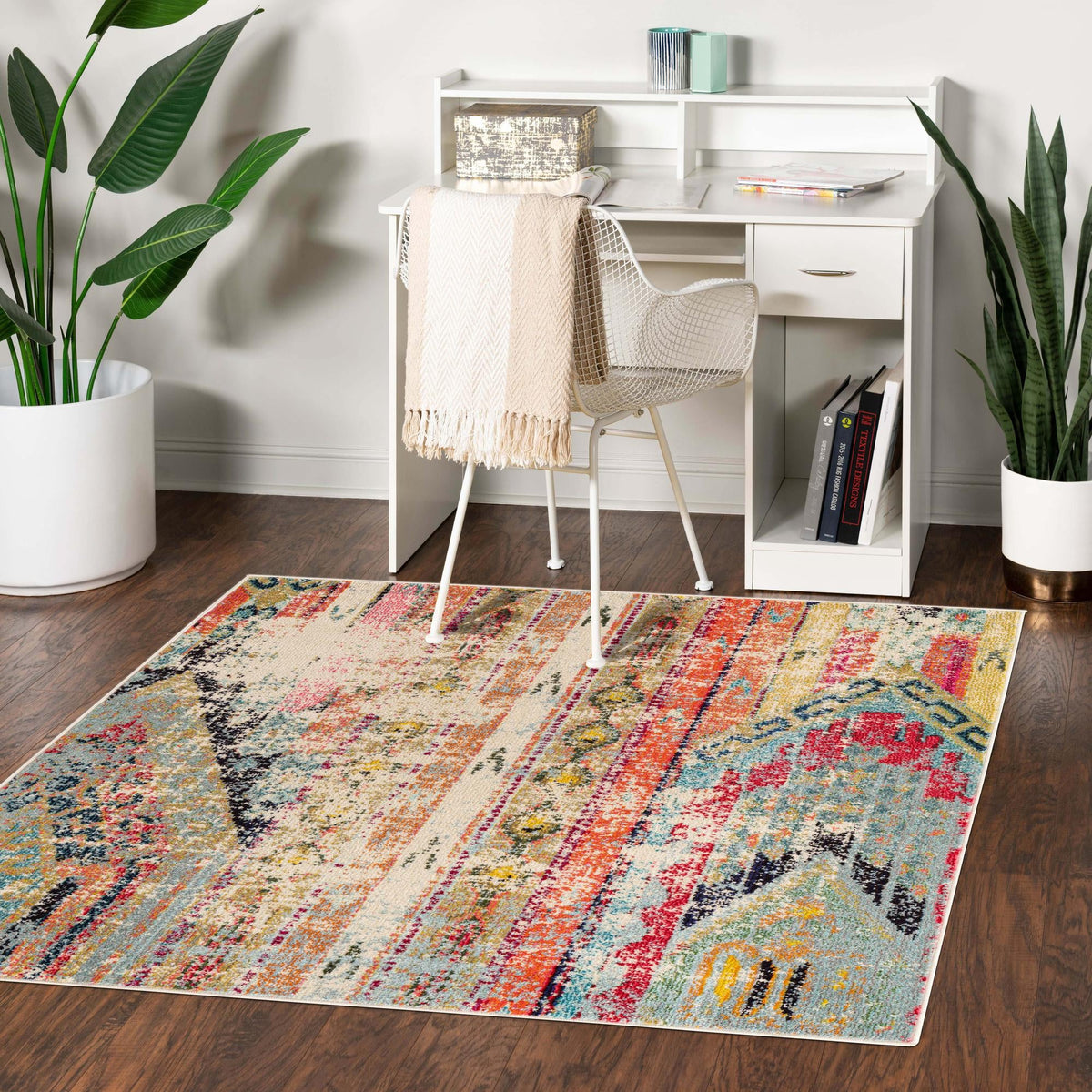 Sedona Vista Collection Area Rug -  Cholla Square Multi  lifestyle 125