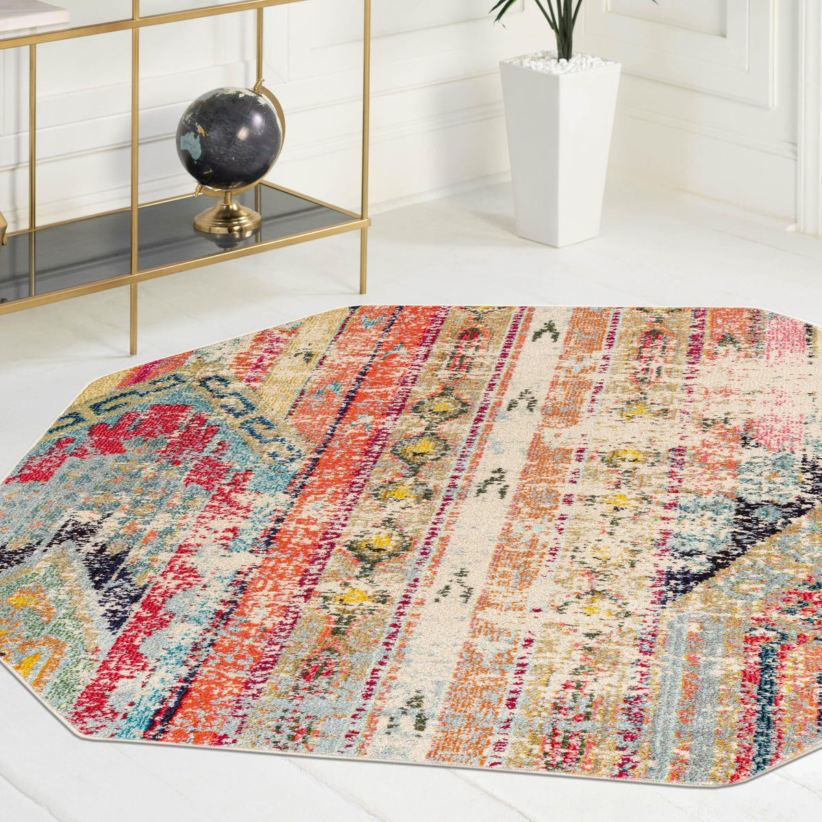 Sedona Vista Collection Area Rug -  Cholla Octagon Multi  lifestyle 132