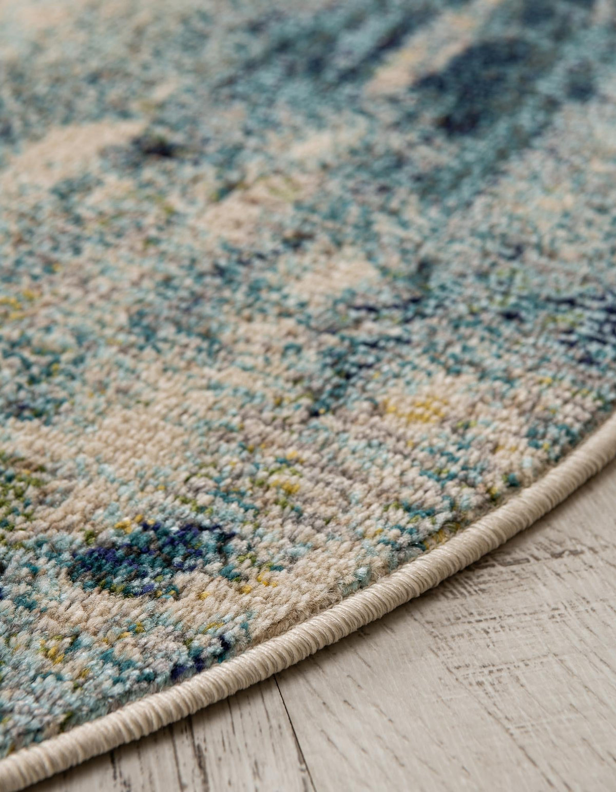 Chromatic Oasis Collection Area Rug -  Serene Round Light Blue  lifestyle 128