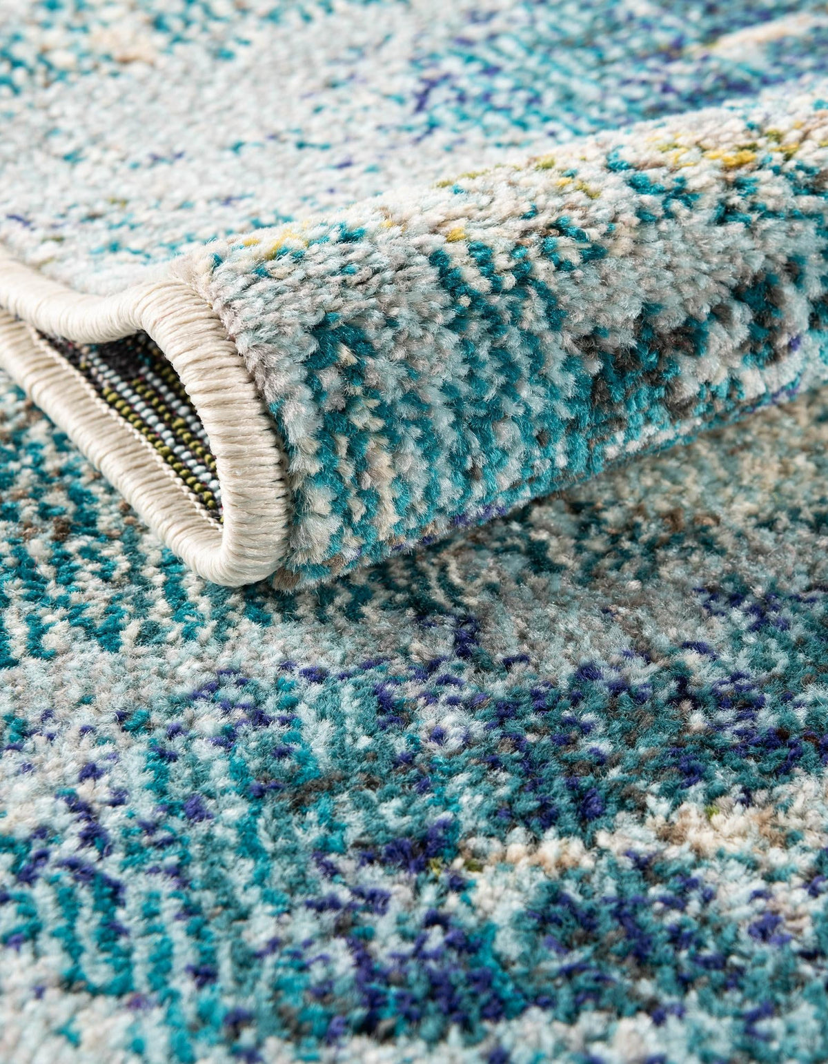 Chromatic Oasis Collection Area Rug -  Serene Octagon Light Blue  lifestyle 125