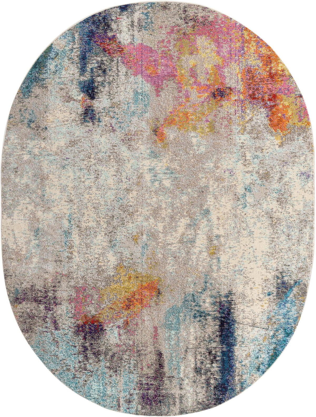 Chromatic Oasis Collection Area Rug -  Azure Oval Beige  lifestyle 22