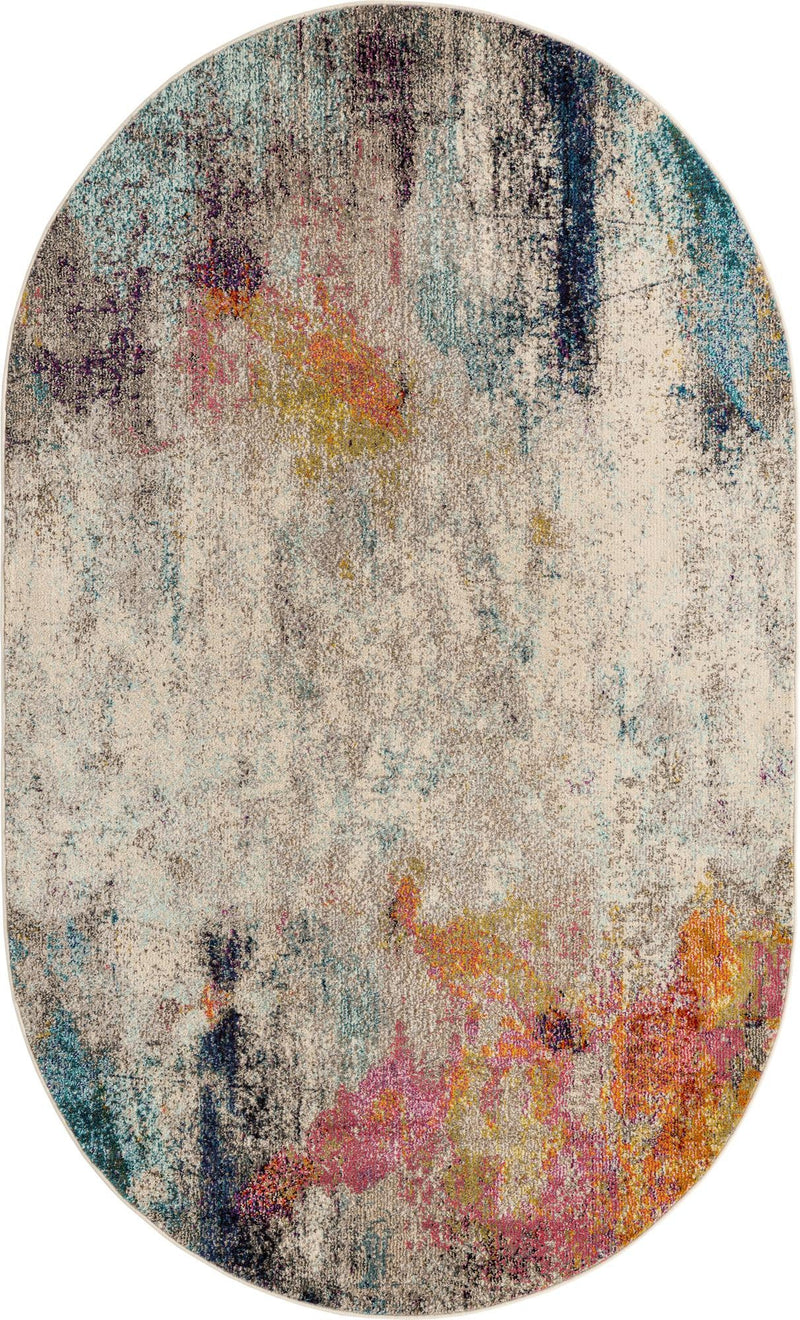 Chromatic Oasis Collection Area Rug -  Azure Oval Beige  lifestyle 64