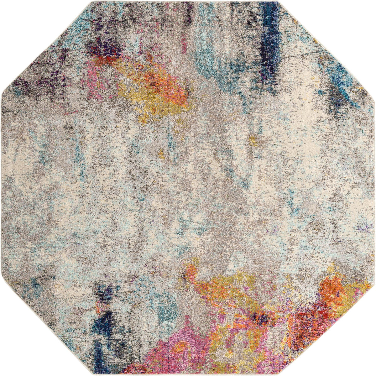 Chromatic Oasis Collection Area Rug -  Azure Octagon Beige  lifestyle 23