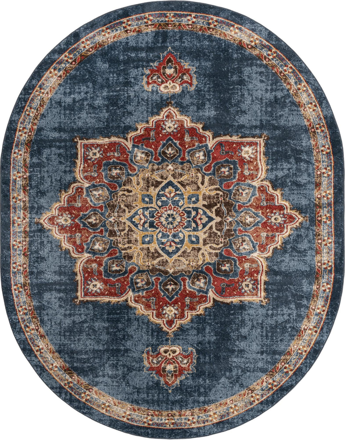 Eden Oasis Collection Area Rug -  Tranquility (Dark Blue) Oval Dark Blue  lifestyle 22