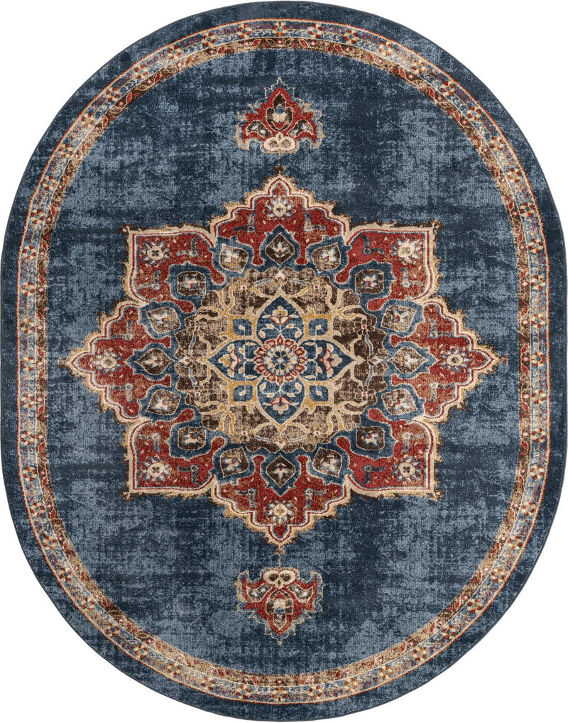 Eden Oasis Collection Area Rug -  Tranquility (Dark Blue) Oval Dark Blue  lifestyle 22
