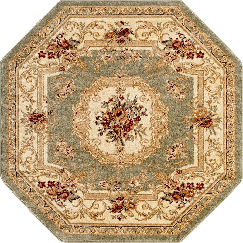 Versailles Elegance Collection Area Rug -  Louveciennes (Green) Octagon Green  lifestyle 19