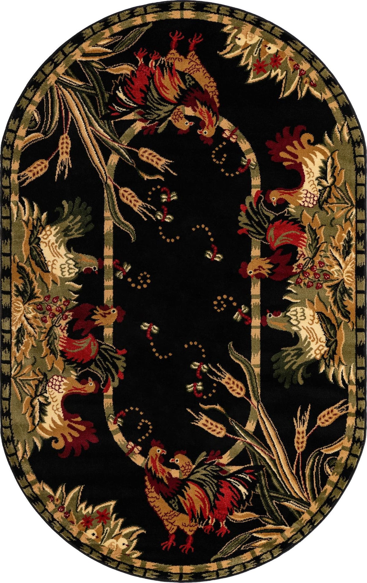 Rural Charm Collection Area Rug - Meadowbrook Oval Black  lifestyle 39