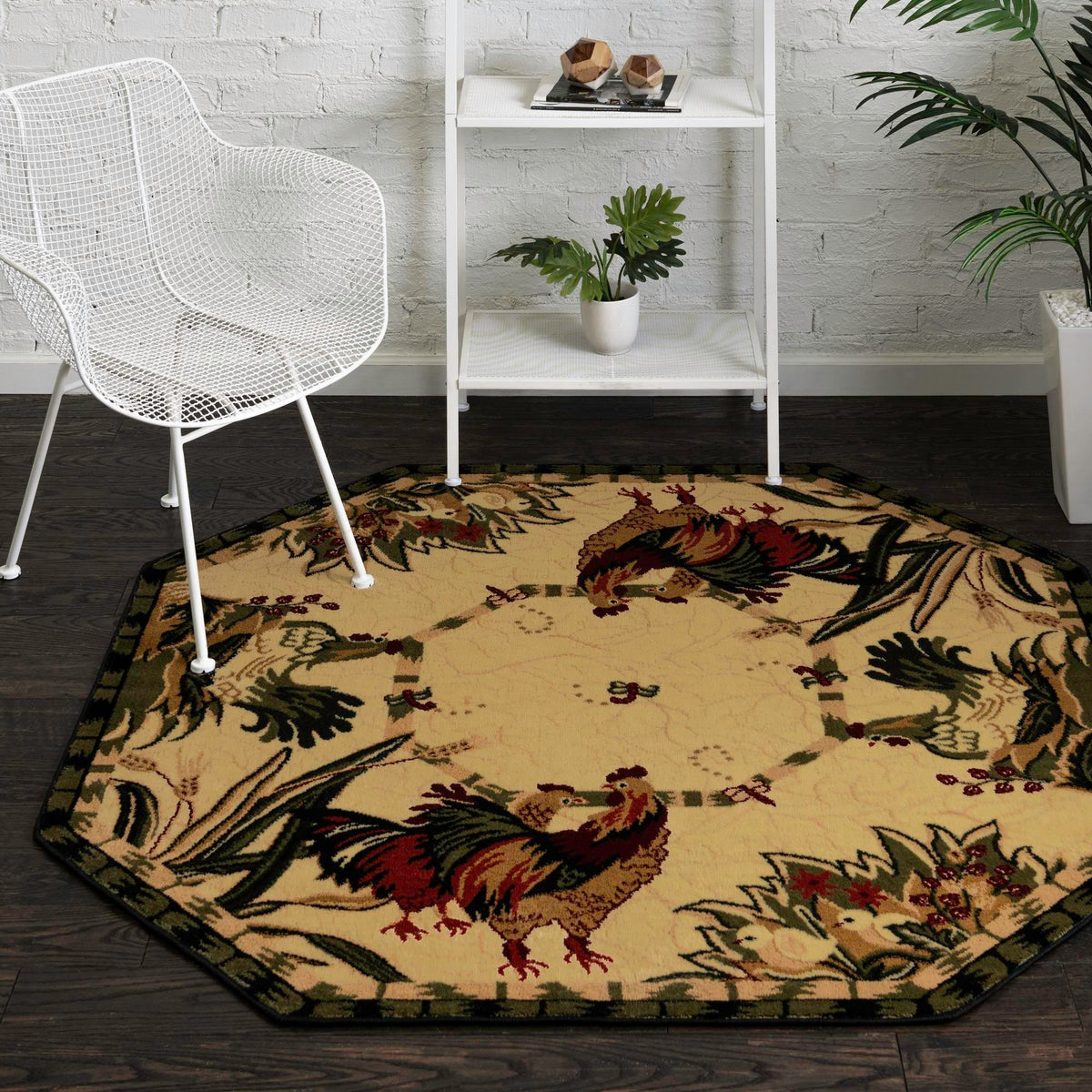 Rural Charm Collection Area Rug - Meadowbrook Octagon Cream  lifestyle 44