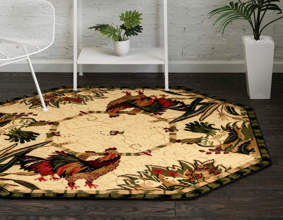 Rural Charm Collection Area Rug - Meadowbrook Octagon Cream  lifestyle 54