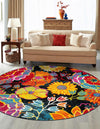 Venetian Elegance Collection Area Rug -  Accademia Round Black  lifestyle 51