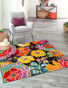 Venetian Elegance Collection Area Rug -  Accademia Square Black  lifestyle 60