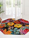 Venetian Elegance Collection Area Rug -  Accademia Octagon Black  lifestyle 98