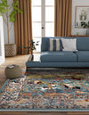 Persian Elegance Collection Area Rug -  Tabriz Square Blue  lifestyle 169
