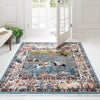 Persian Elegance Collection Area Rug -  Tabriz Square Blue  lifestyle 81