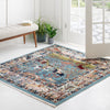Persian Elegance Collection Area Rug -  Tabriz Square Blue  lifestyle 85