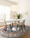 Persian Elegance Collection Area Rug -  Tabriz Oval Blue  lifestyle 193
