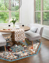 Persian Elegance Collection Area Rug -  Tabriz Octagon Blue  lifestyle 170