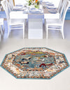 Persian Elegance Collection Area Rug -  Tabriz Octagon Blue  lifestyle 182