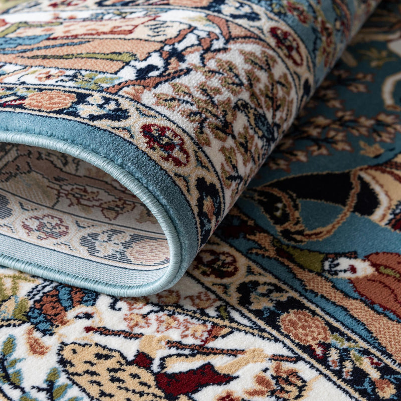 Persian Elegance Collection Area Rug -  Tabriz Octagon Blue  lifestyle 73