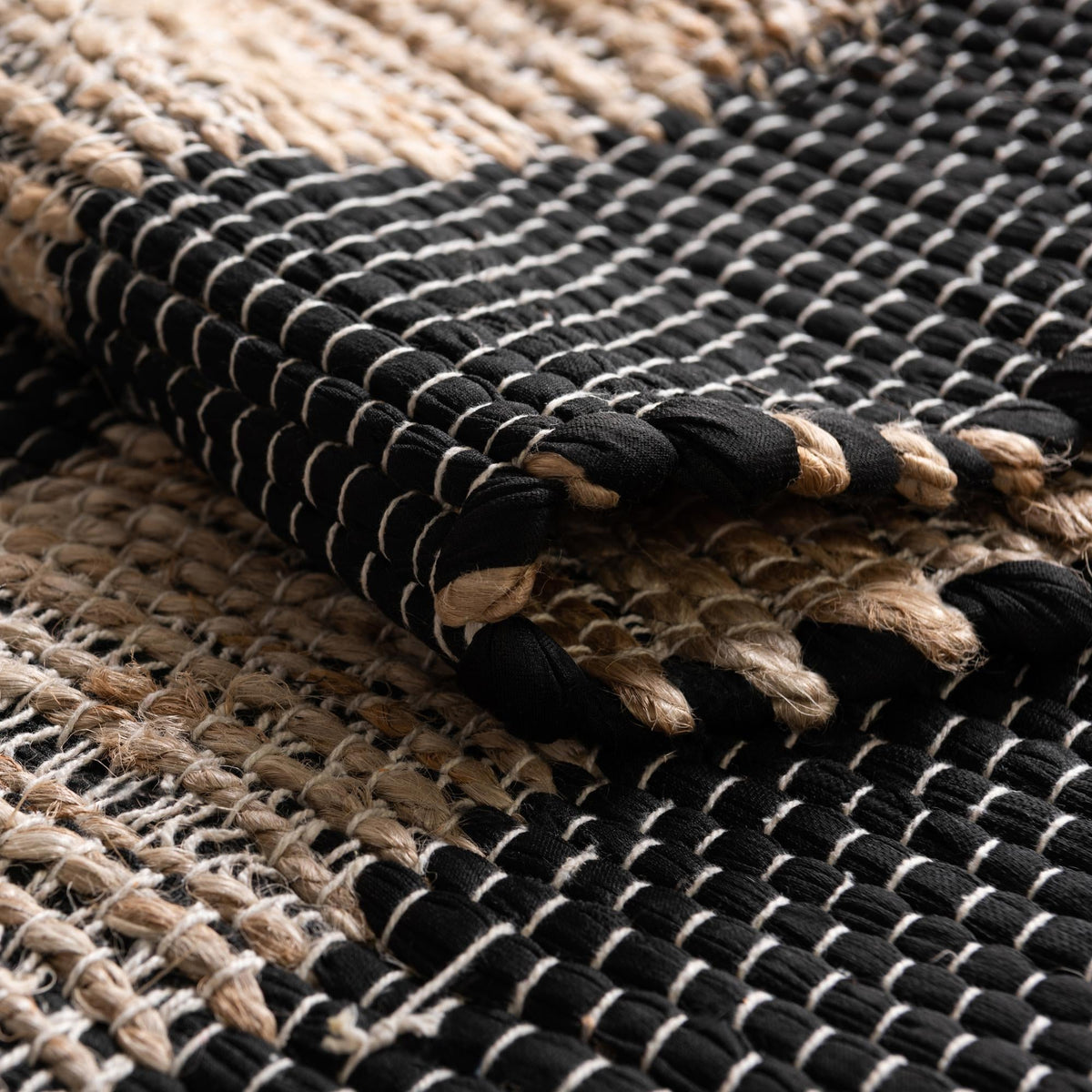 Osian Looms Collection Area Rug - Durham Rectangle Black  lifestyle 58