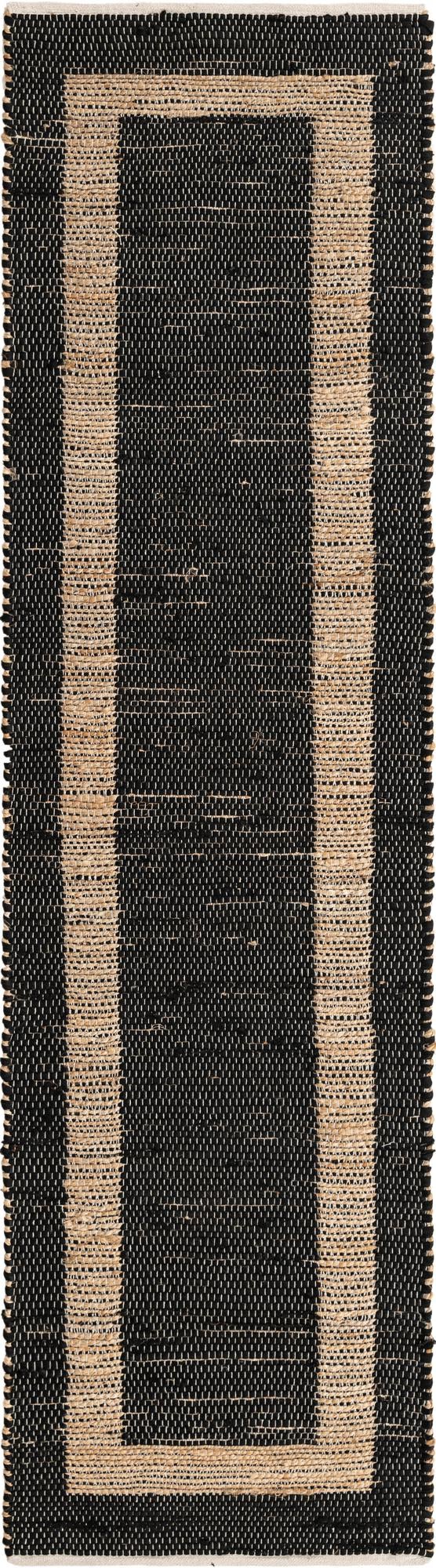 Osian Looms Collection Area Rug - Durham Runner Black  lifestyle 162