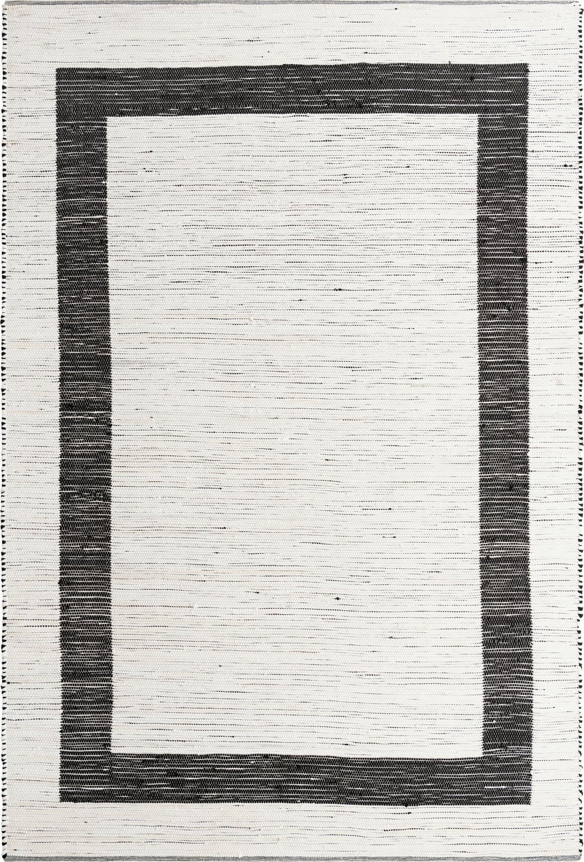 Osian Looms Collection Area Rug - Durham Rectangle Black and White  lifestyle 5