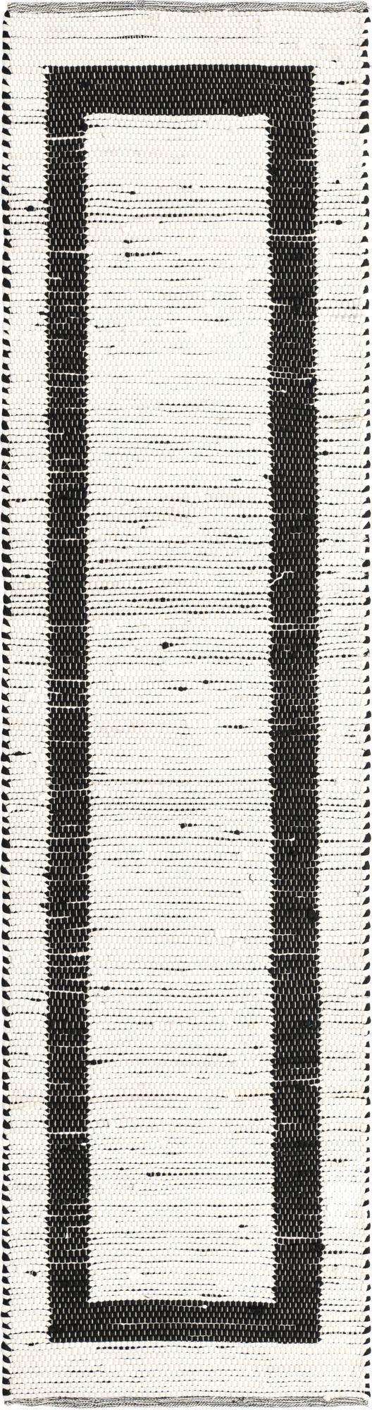 Osian Looms Collection Area Rug - Durham Runner Black and White  lifestyle 158