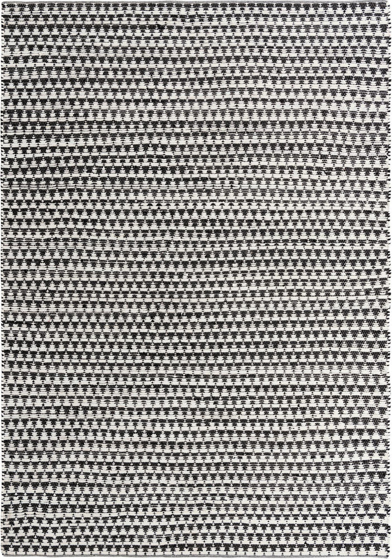 Osian Looms Collection Area Rug - Mumbai Rectangle Black and White  lifestyle 2