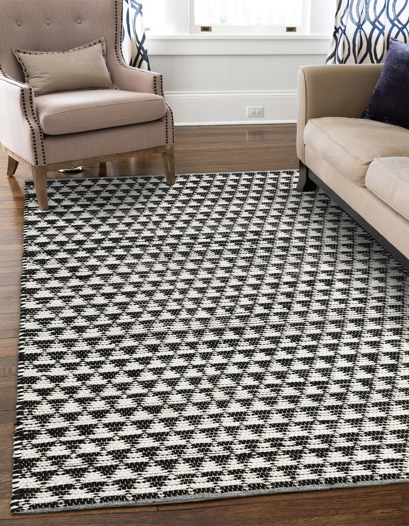 Himalaya Jute Collection Area Rug - Mumbai Rectangle White Black  lifestyle 37