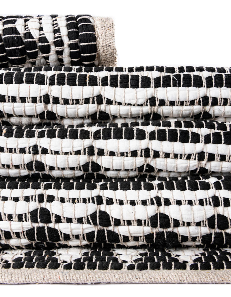 Himalaya Jute Collection Area Rug - Mumbai Rectangle White Black  lifestyle 51