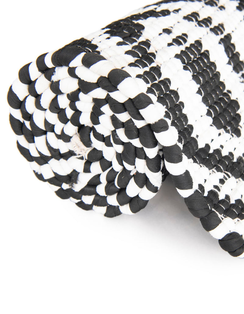 Osian Looms Collection Area Rug - Colaba Rectangle Black and White  lifestyle 65