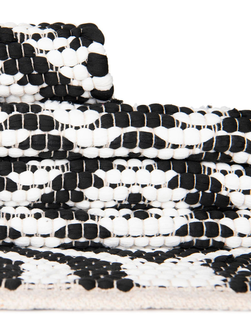 Osian Looms Collection Area Rug - Colaba Rectangle Black and White  lifestyle 75