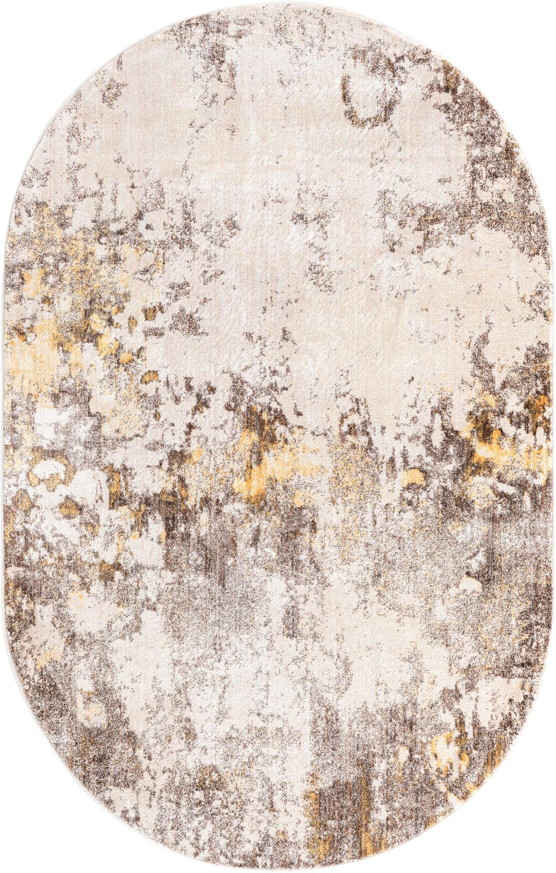 Lunar Luxe Collection Area Rug - Selene Oval Ivory Beige  lifestyle 24