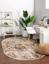 Lunar Luxe Collection Area Rug - Selene Oval Ivory Beige  lifestyle 30