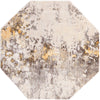 Lunar Luxe Collection Area Rug - Selene Octagon Ivory Beige  lifestyle 25