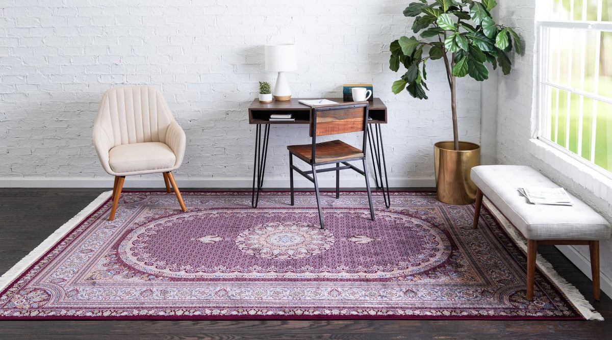 Imperial Manor Collection Area Rug -  Kensington Rectangle Burgundy  lifestyle 4