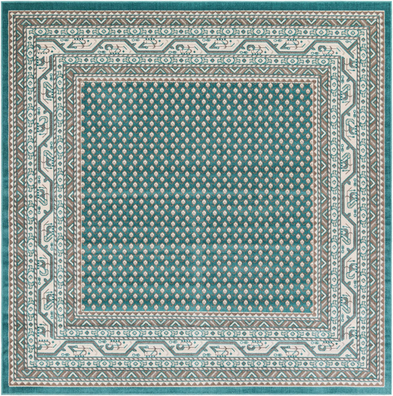 Soho Elegance Collection Area Rug -  Mercer (Turquoise) Square Turquoise  lifestyle 18
