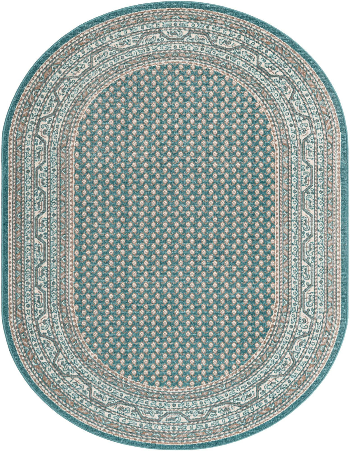 Soho Elegance Collection Area Rug -  Mercer (Turquoise) Oval Turquoise  lifestyle 19