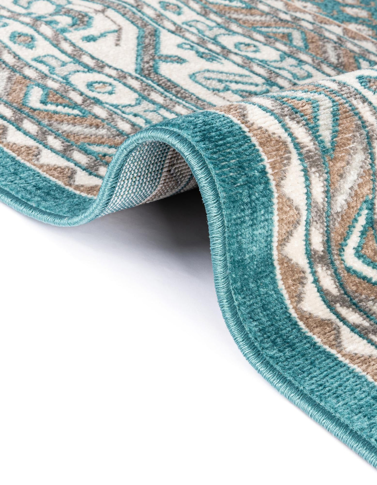 Soho Elegance Collection Area Rug -  Mercer (Turquoise) Oval Turquoise  lifestyle 44