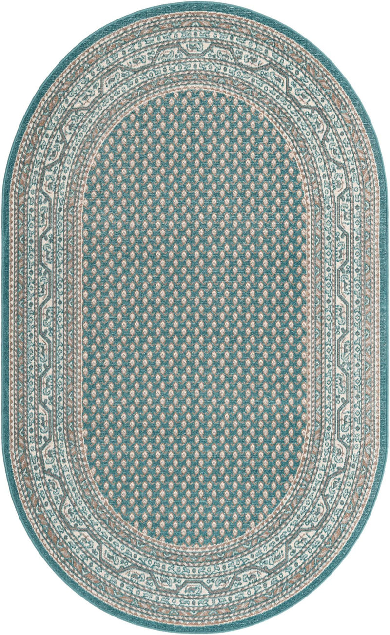 Soho Elegance Collection Area Rug -  Mercer (Turquoise) Oval Turquoise  lifestyle 49