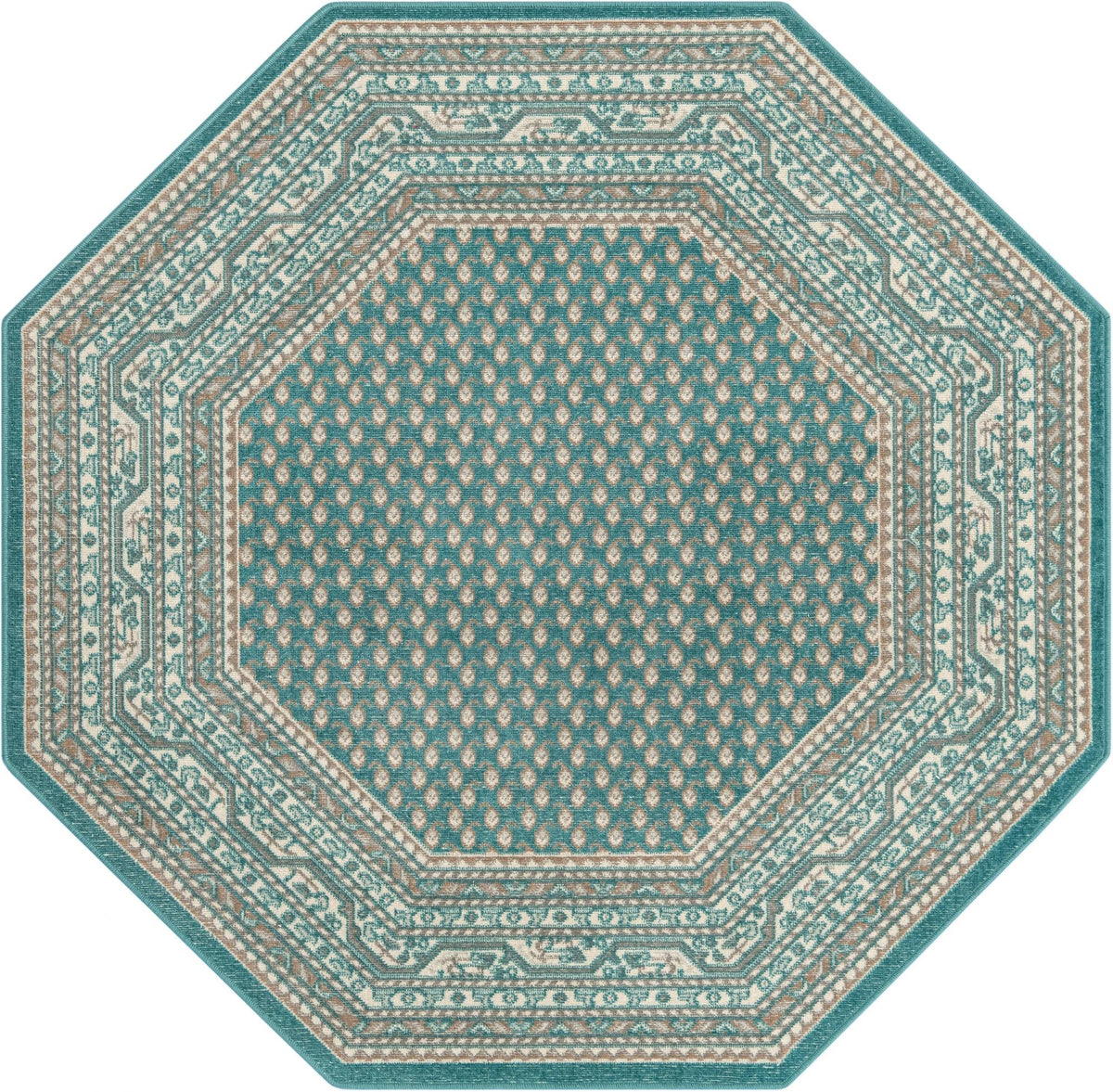 Soho Elegance Collection Area Rug -  Mercer (Turquoise) Octagon Turquoise  lifestyle 20
