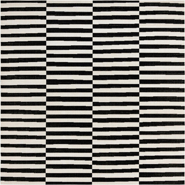 Soho Elegance Collection Area Rug -  Hudson (Black) Square Black  lifestyle 18